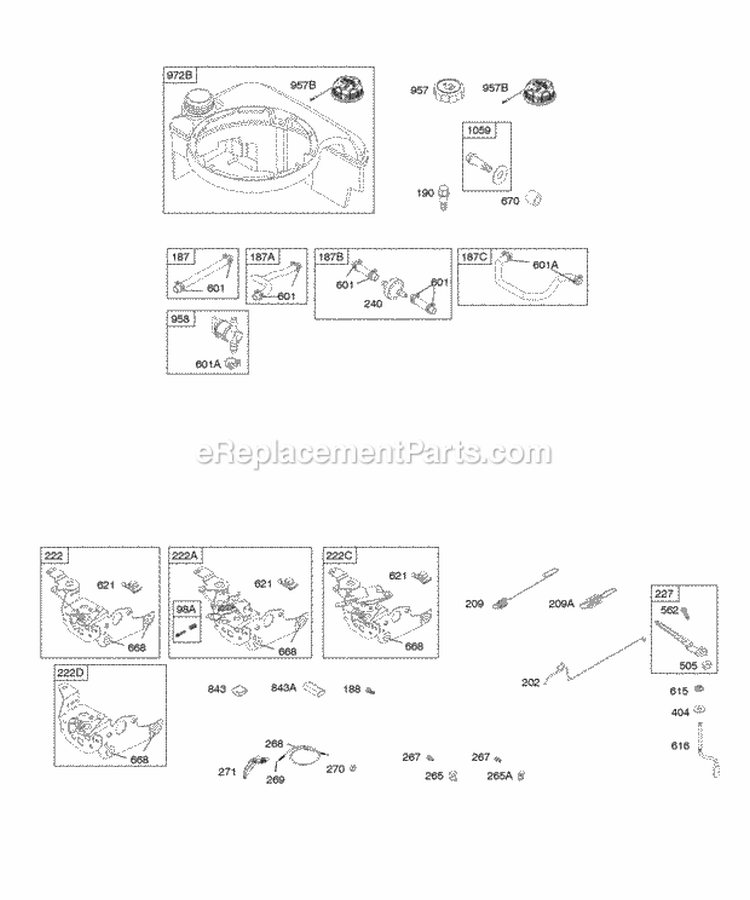 Controls Fuel Supply Governor Spring Diagram and Parts List for 127882-1145-01  Briggs and Stratton Engine